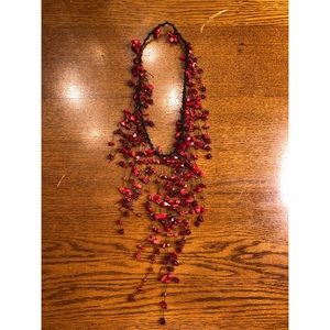 Red stone/ bead Necklace